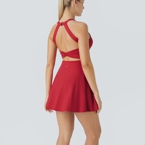 HALARA Red Backless Halter Sundress- Easy Peasy